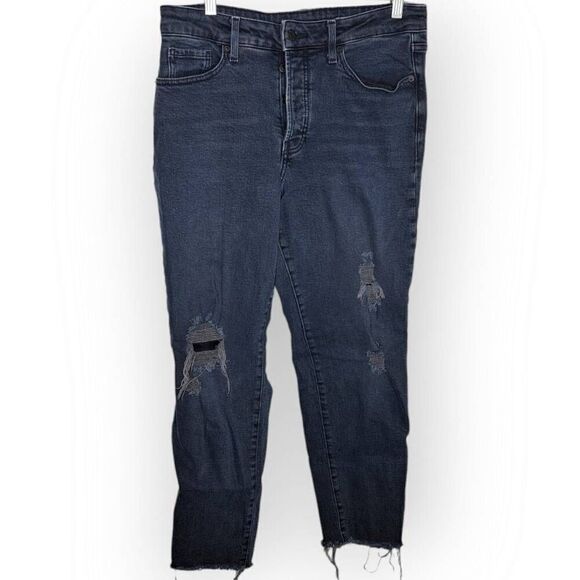 Old Navy Women's High Rise OG Straight Button Fly Jeans in Trinity Wash size 12 - Picture 1 of 7